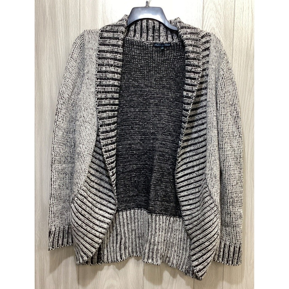 ASHLEY BLUE Women's (Size 1XL) Open‎ Front Cardigan Sweater Long Sleeve Acrylic